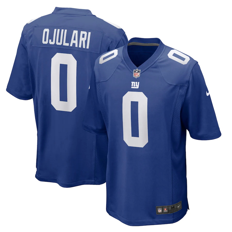 Custom Mens New York Giants 0 Azeez Ojulari Nike Royal 2021 NFL Draft Pick Player Game Jersey